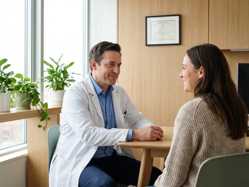 Warm and supportive patient care consultation scene