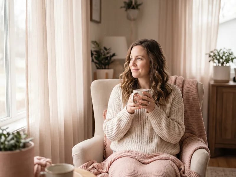Woman reflecting peacefully, representing hope for endometriosis patients